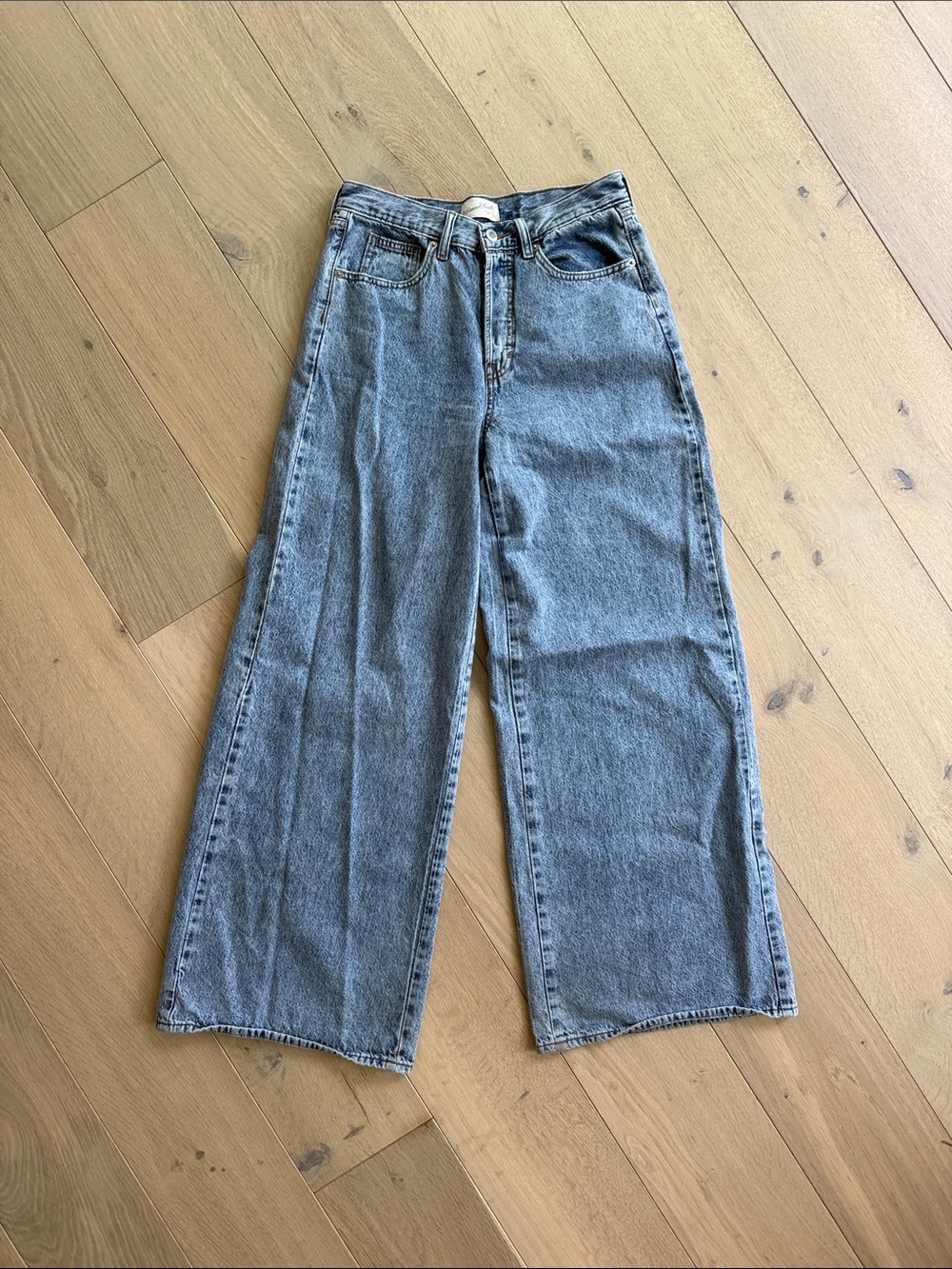 Universal Thread Wide Leg Flare Jeans in Light Wash Blue